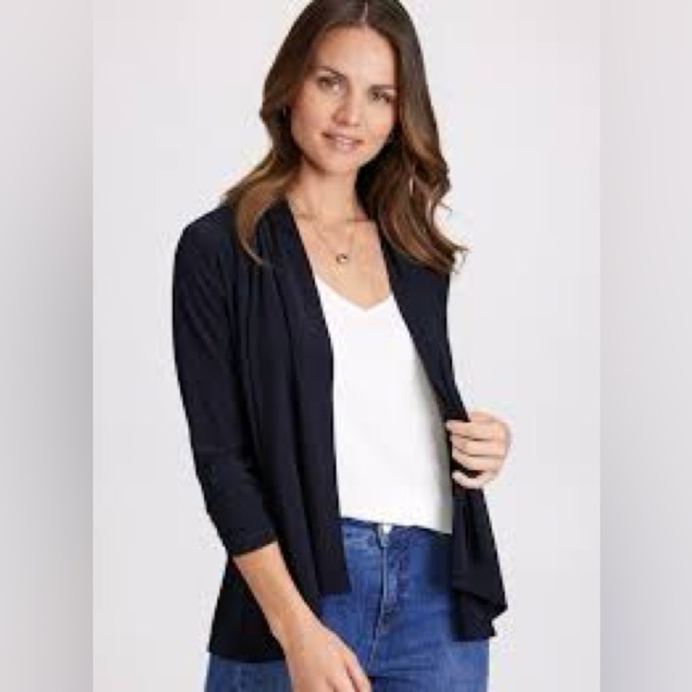 Charter Club cashmere Dark Blue Open Front Cardigan